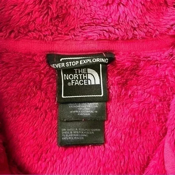 The North Face Women’s Magenta Fleece Full Zip Fuzzy Crop Neck Jacket Size M - Picture 13 of 14